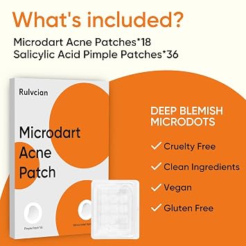 بقع حب الشباب Microdart للوجه (18 التهم) وبقع بثرة حمض الساليسيليك (36 التهم)، بقع Zit سريعة المفعول للبثور والعيوب، المرحلة المبكرة المستهدفة والبثور العميقة