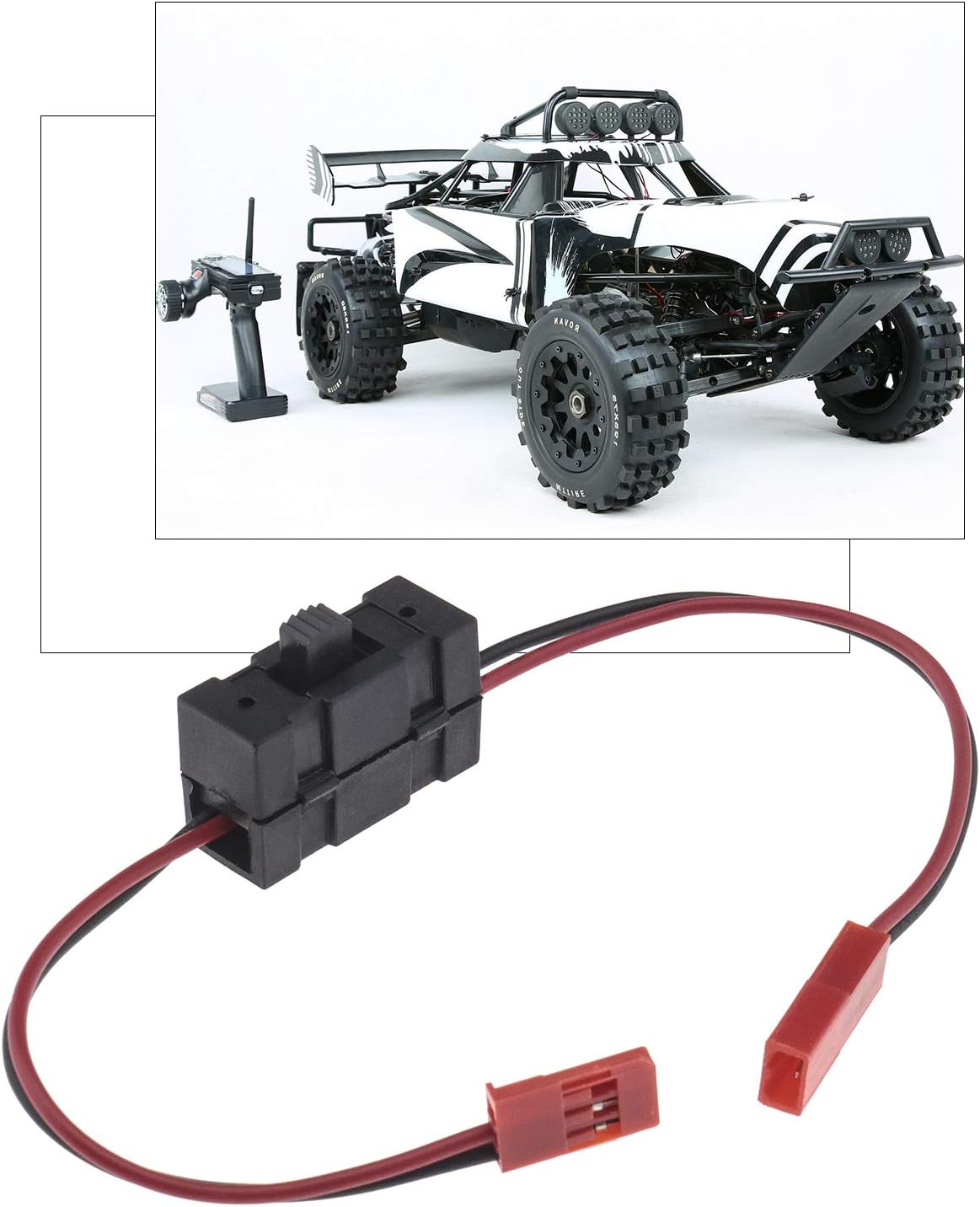 2Pcs RC Car Receiver On/Off Switch With JST Connector 6V Fit For HSP 1/