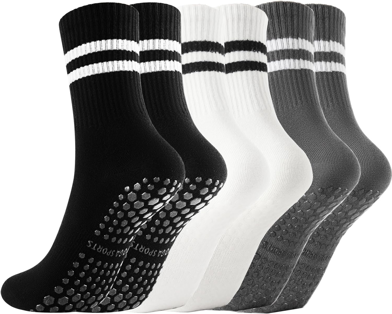Non Slip Yoga Grip Pilates Socks for Women&Men Anti Slipper Grippy Socks for Ballet, Hospital, Dance, Trampoline, Barre