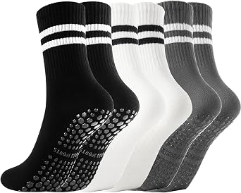 Non Slip Yoga Grip Pilates Socks for Women&Men Anti Slipper Grippy Socks for Ballet, Hospital, Dance, Trampoline, Barre