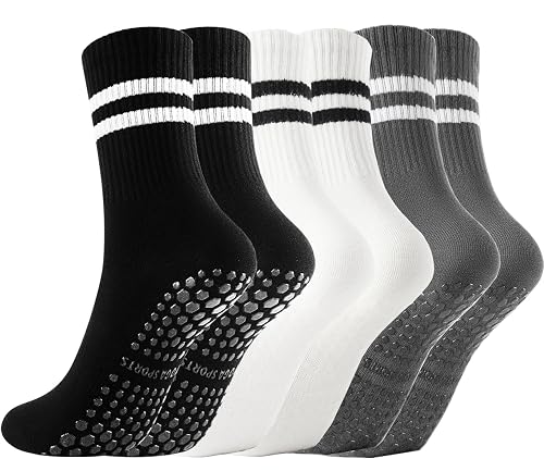 Chaussettes Pilates Yoga En Coton Taille UE 35-42 Antidérapantes Pour
