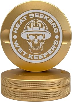 First Responders Fire | Metal Container for Zyn, Premium Aluminum Can & Rugged Pouch Holder | Extra Capacity, Knurled Grip & Used Pouch Storage | EDC Champagne Gold
