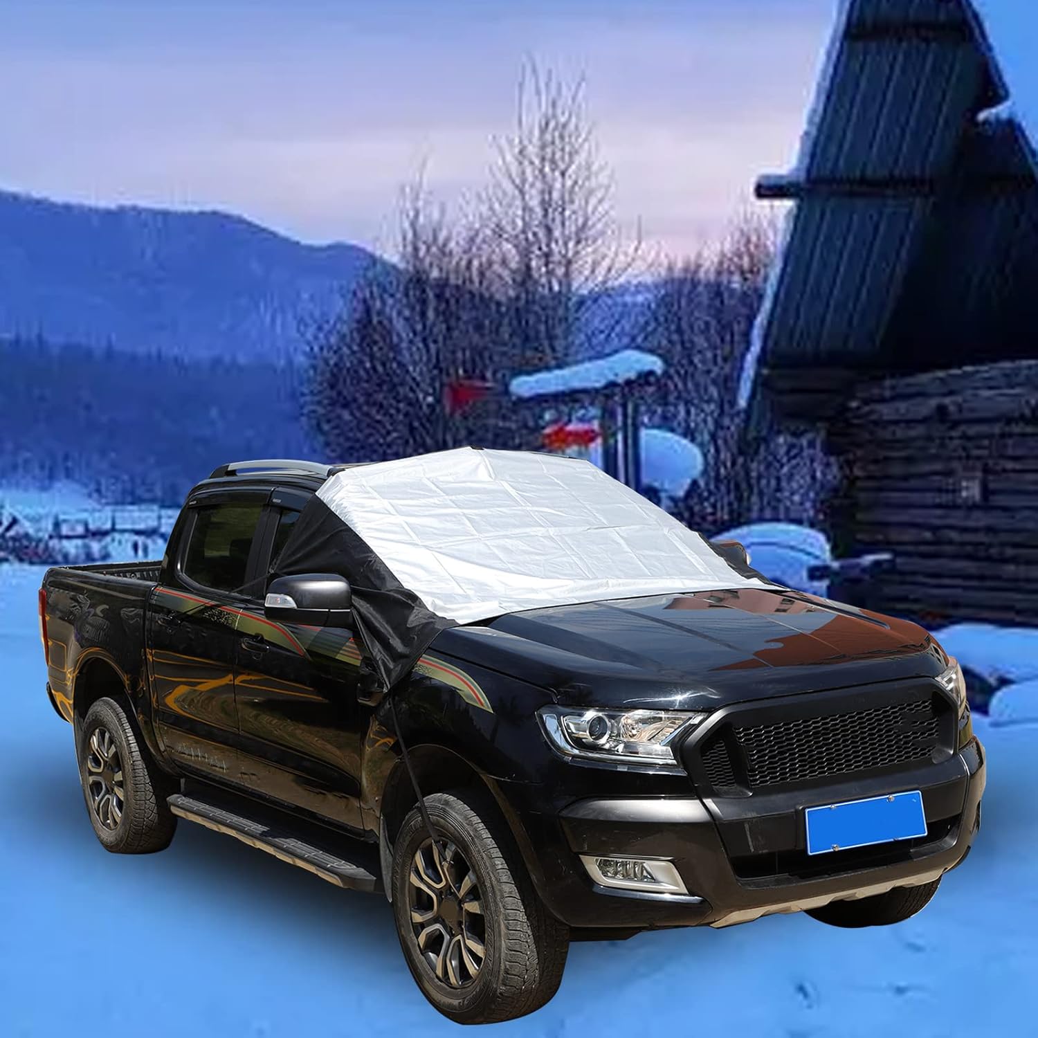 LLKUANG Car Windshield Snow Cover Fit for Ford Maverick Ranger 2015-2021,Windshield Snow Ice Cover Sun Cover,All Weather Dustproof Windshield Cover,Protects Windshield from Rain, Sun, Frost