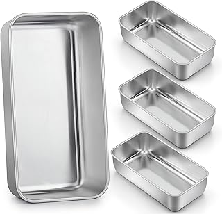 LIANYU 4 Pack Loaf Pans for Baking Bread, 9x5 Inch Bread Pan, Stainless ...