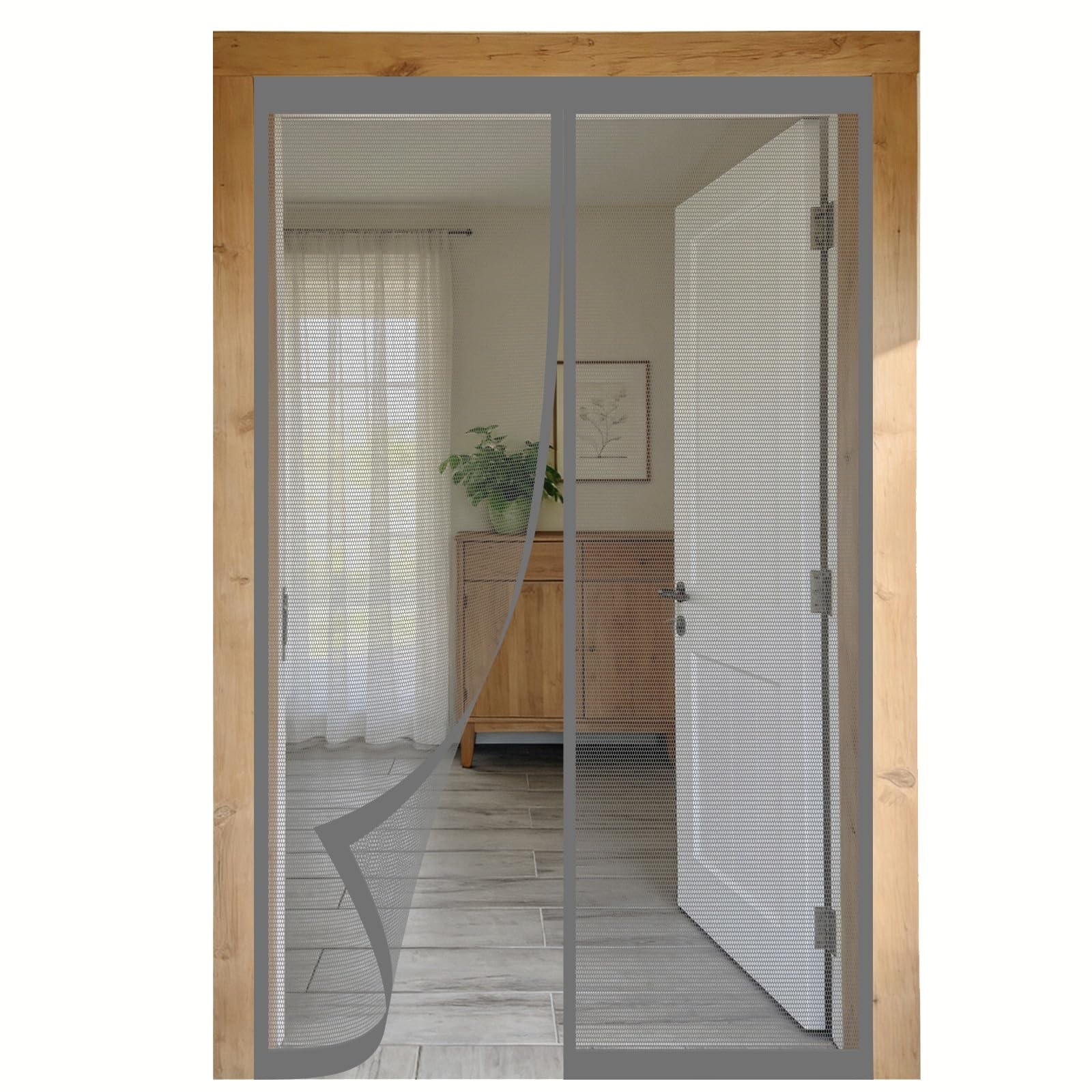 Moustiquaire porte magnétique sans perçage avec maille fine anti-insecte