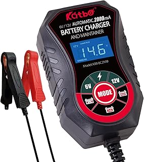 KATBO Battery Charger, 2Amp Battery Maintainer, car Battery Charger 6V 12V, trickle Charger for Car Battery, Motorcycles, ...