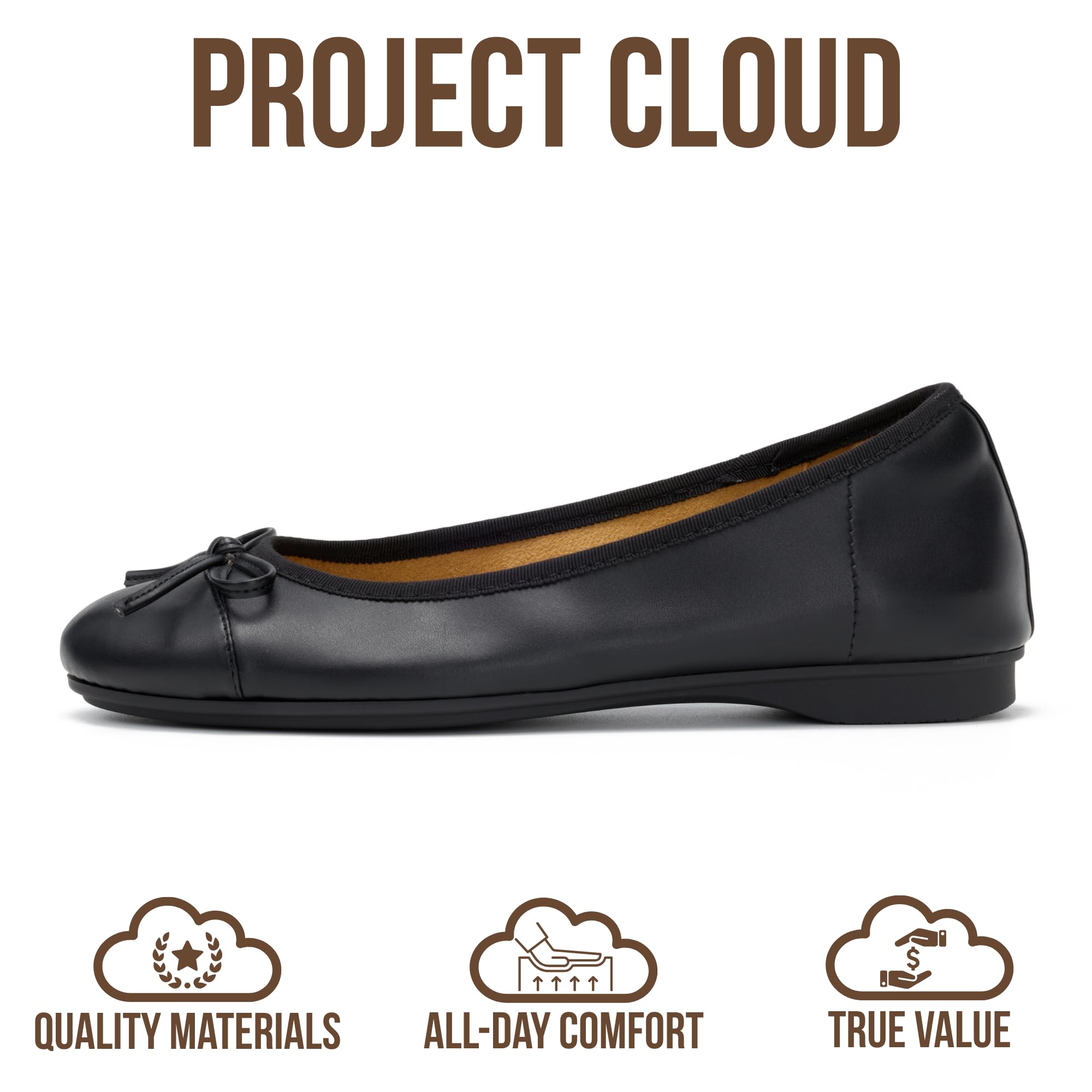 Project Cloud Ballet Flats for Women Shoes - Eco-Crafted with Memory Foam Insole Lightweight Mary Jane Flats - Non-Slip and Comfortable Womens Shoes (Ashley) — view 3