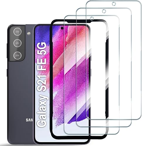 AACL Protector de pantalla de vidrio templado para Galaxy S21 FE 5G, 6.4 pulgadas, [compatible con desbloqueo de huellas dactilares] [cobertura de