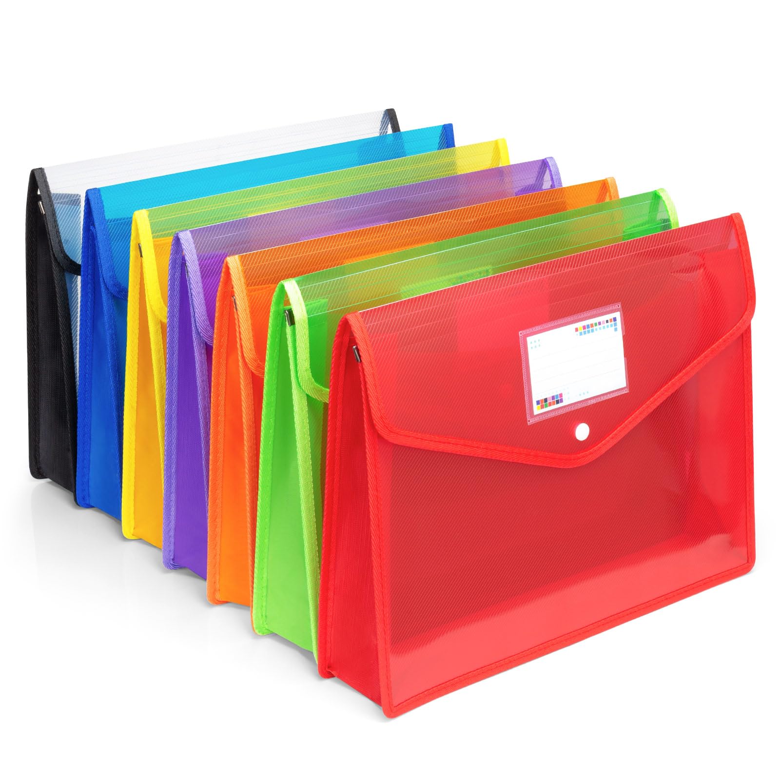 Plastic File Folders, Waterproof Transparent Expandable File Organiser, Portable Large Capacity A4B4 File Wallet for Office Business School (7 Pack) โ image 1
