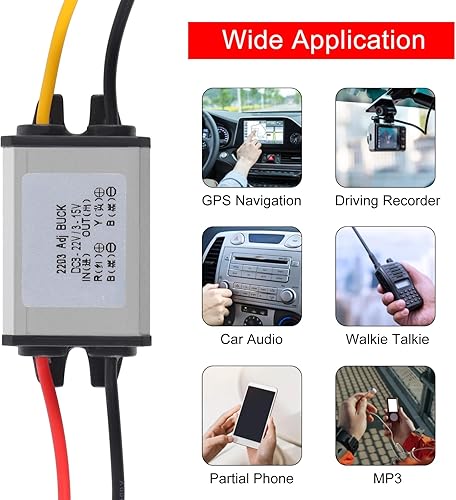 Miniatura 7 de Regulador de voltaje DC Buck Convertidor de voltaje DC 8-22V a 3-15V 5V 12V 3A módulo reductor impermeable convertidor de corriente de coche