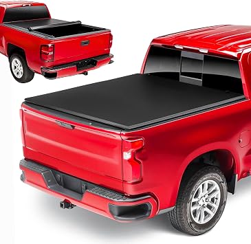 6.4ft Soft Roll Up Truck Tonneau Cover Compatible with Dodge Ram 1500 2002-2018, Ram 1500 Classic 2019-2024, Ram 2500 3500 HD 2003-2026, Only Fits 6.4ft76.3" Standard Fleetside Bed Without RamBox