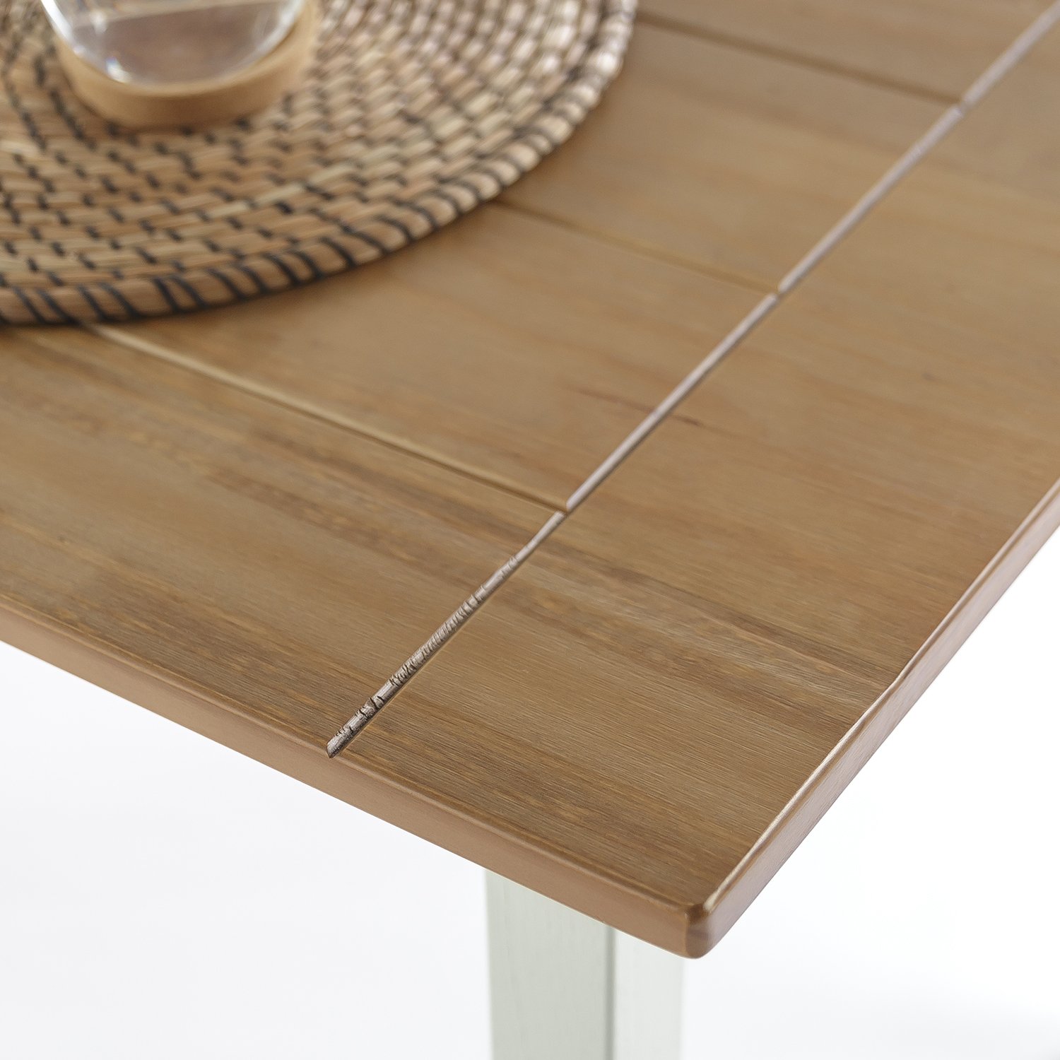 Zinus, Juego de mesa y banco de madera Becky de 114 cm con dos bancos, Conjunto de tres piezas de madera maciza estilo casa de campo, Montaje sencillo