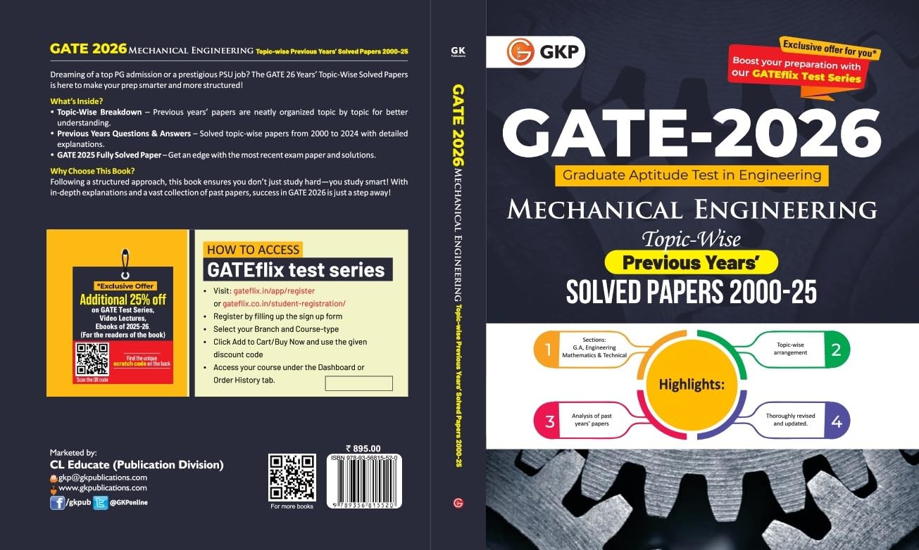 Buy GKP GATE 2026 Mechanical Engineering | Topic Wise Solved Papers ...