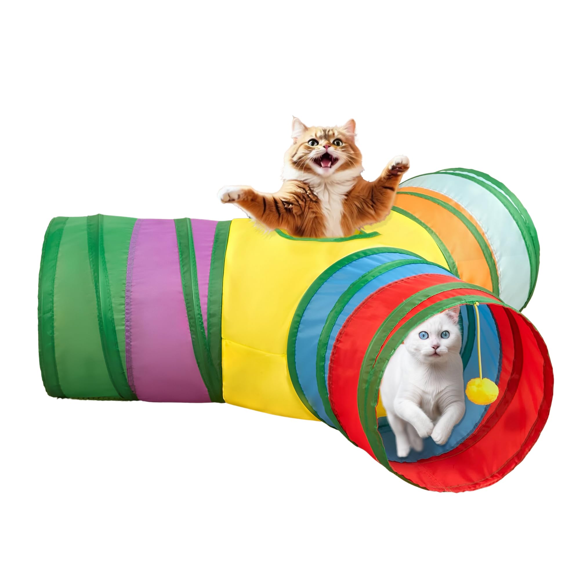 Killewhale 3 Way Cat Tunnel, Collapsible Interactive Toy for Kittens, Lightweight & Foldable for Indoor & Outdoor Play