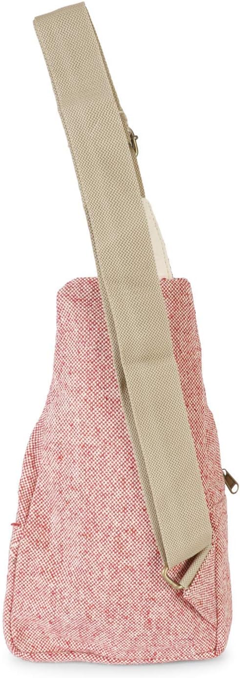 Hemp Sling Backpack- Hemp Cross body Bag- Hemp Shoulder Backpack Adjustable Strap for Men & Women (Red) - Image 3