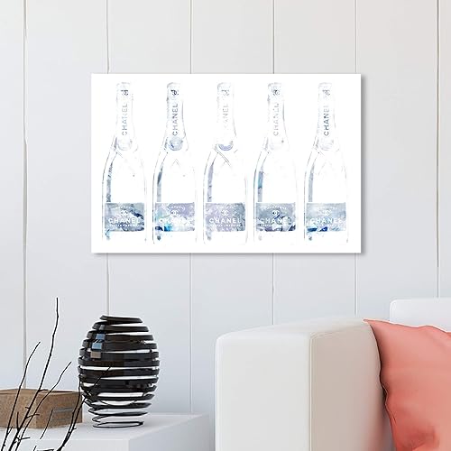 Miniatura 4 de Wynwood Studio Spirits - Lienzo decorativo para pared, diseño de champán, 29.9 x 19.7in, color gris, blanco