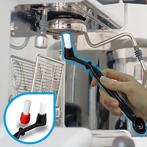 Miniatura 2 de PURIMADE Cepillo de limpieza para máquina de café, cepillo para máquina de café expreso con cabezal desmontable, cepillo de plástico de madera con