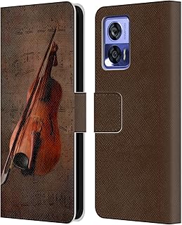 Head Case Designs Officially Licensed Simone Gatterwe Violin Vintage and Steampunk Leather Book Wallet Case Cover Compatible with Motorola Edge 30 Neo 5G