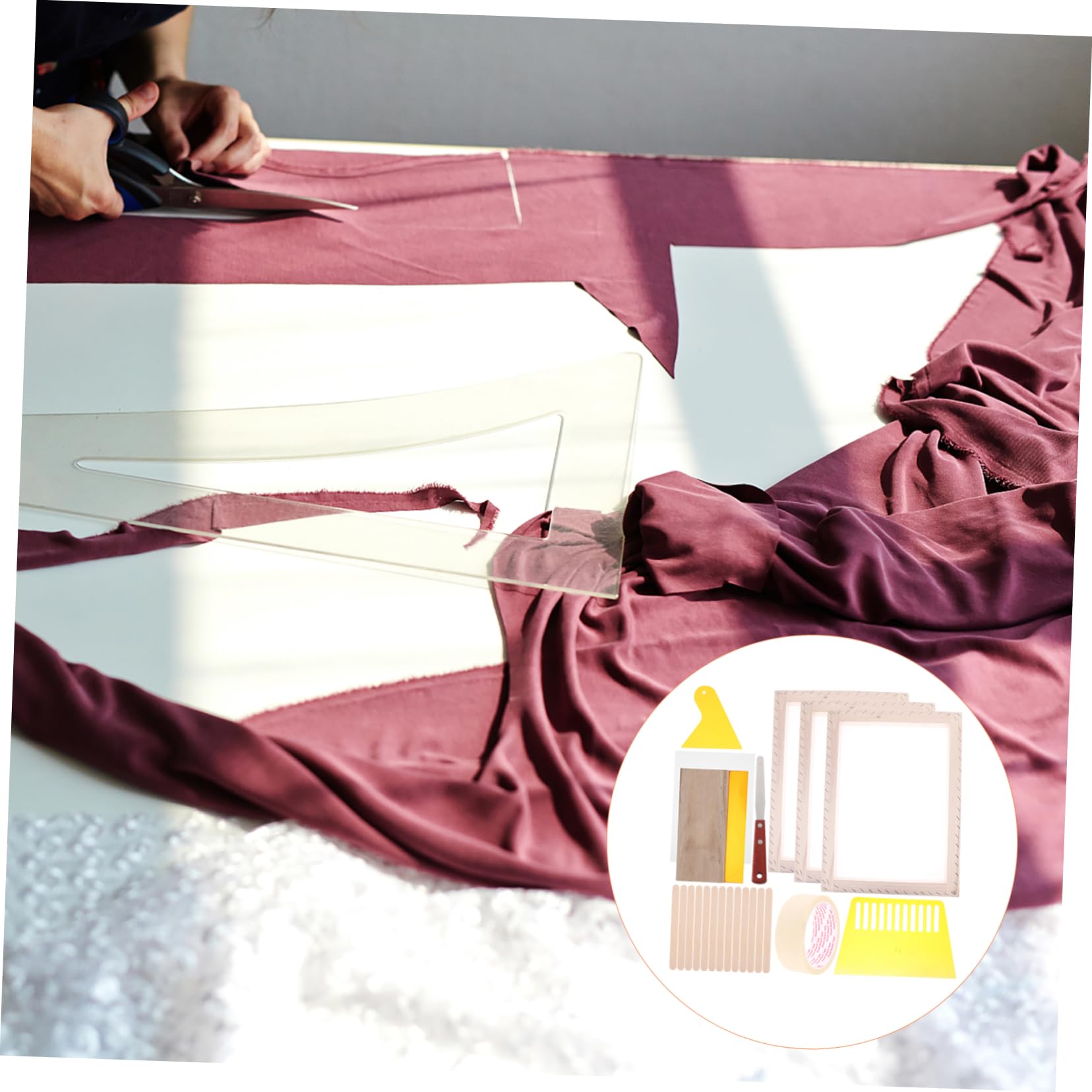 Uonlytech Kit per Serigrafia Fai da Te Telaio in Legno Riutilizzabile 8 Pezzi per Stampa su Tessuto e Banner, per Progetto DIY