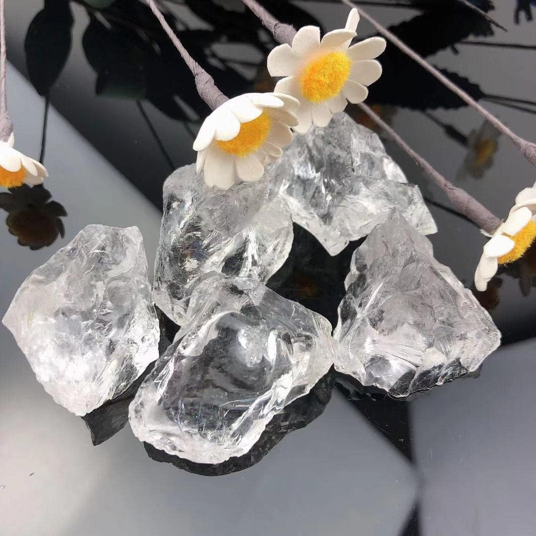 2-5cm Natural Clear Quartz White Crystal Rock Stone Aquarium Stone Home Decoration Stone Crafts,Clear Crystal,1pcs Crystals and Stones(Size:100g)