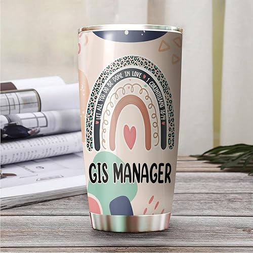 Miniatura 2 de MEDROC Let All You Do Be Done In Love GIS Manager - Vaso de acero inoxidable de 20 onzas, regalos de oficina, mujeres, hombres, amigos de trabajo,