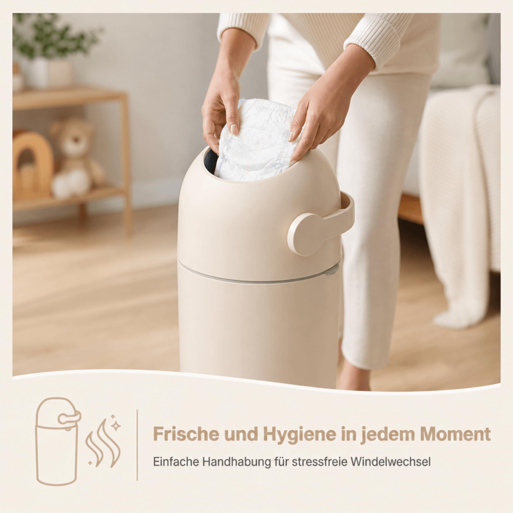 Set Magic Windeleimer Majestic & Windel Blaubär | Diaper Keeper 12L mit Geruchsstop-System | bis zu 25 Windeln | keine Nachfüllkassetten nötig | Mülleimer für Baby Windeln