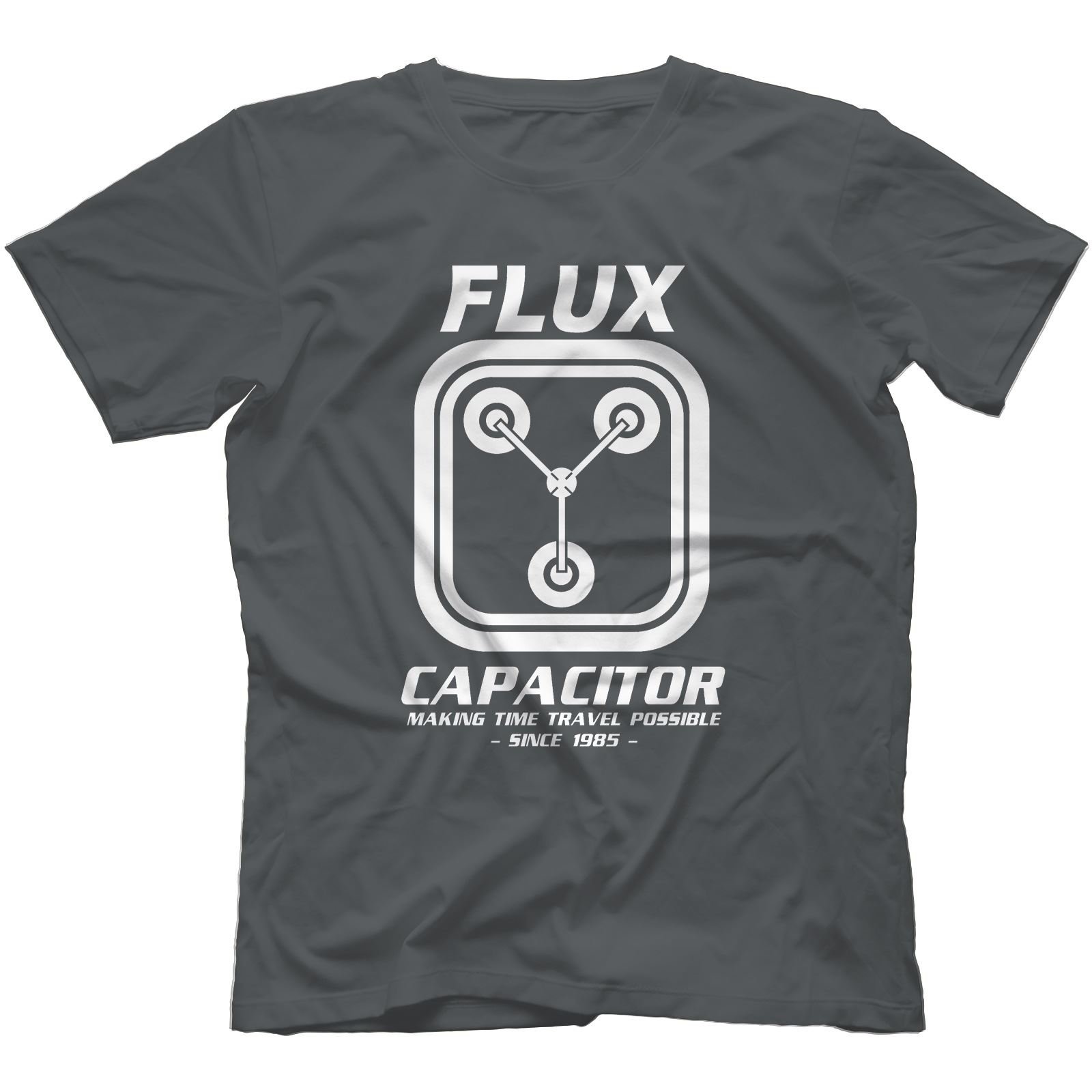 Robot Rave Flux Capacitor Back to The Future Inspired T-Shirt Charcoal Medium