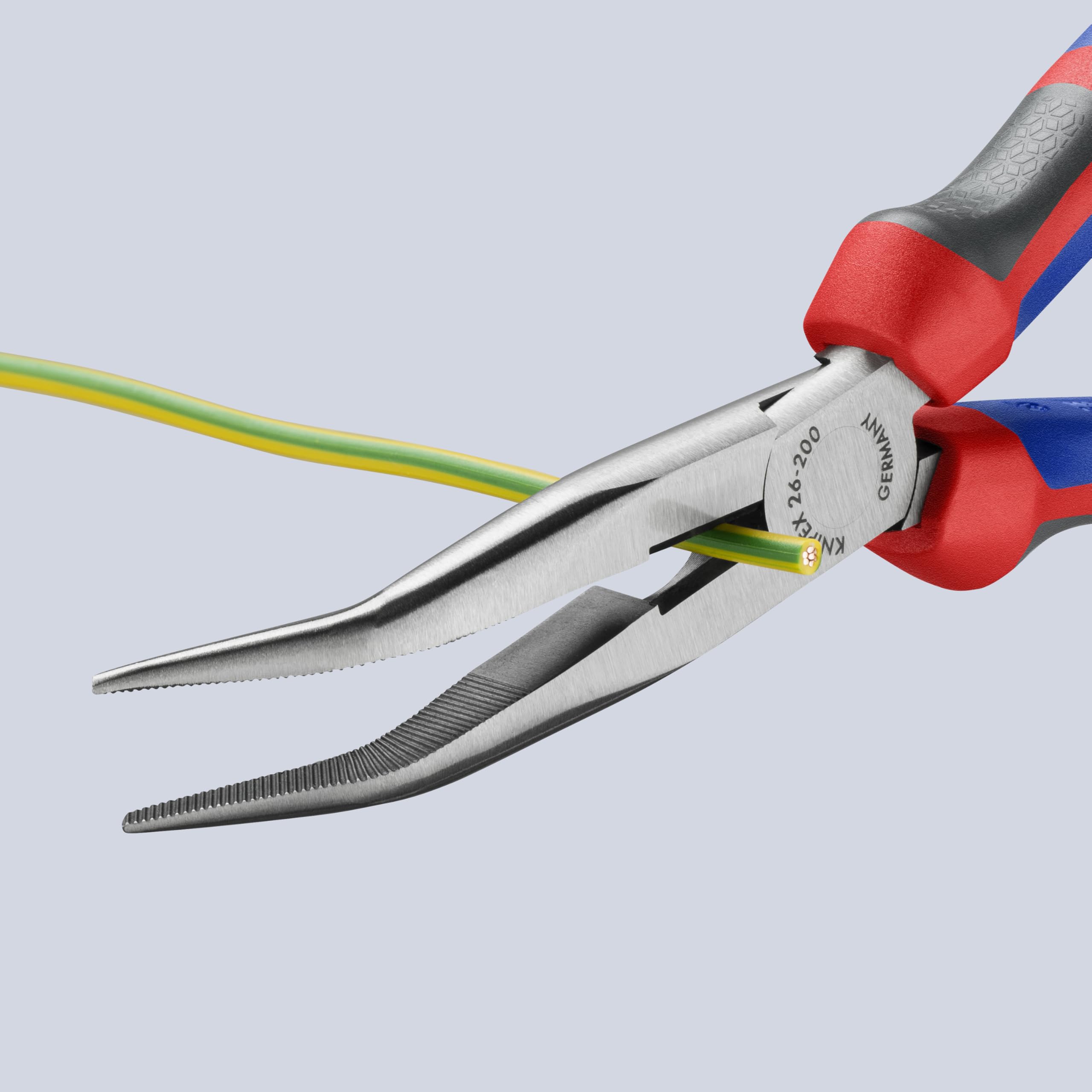 Knipex 2622200Sba en ángulo alicates de punta larga con cuchilla con agarre, 8 cm