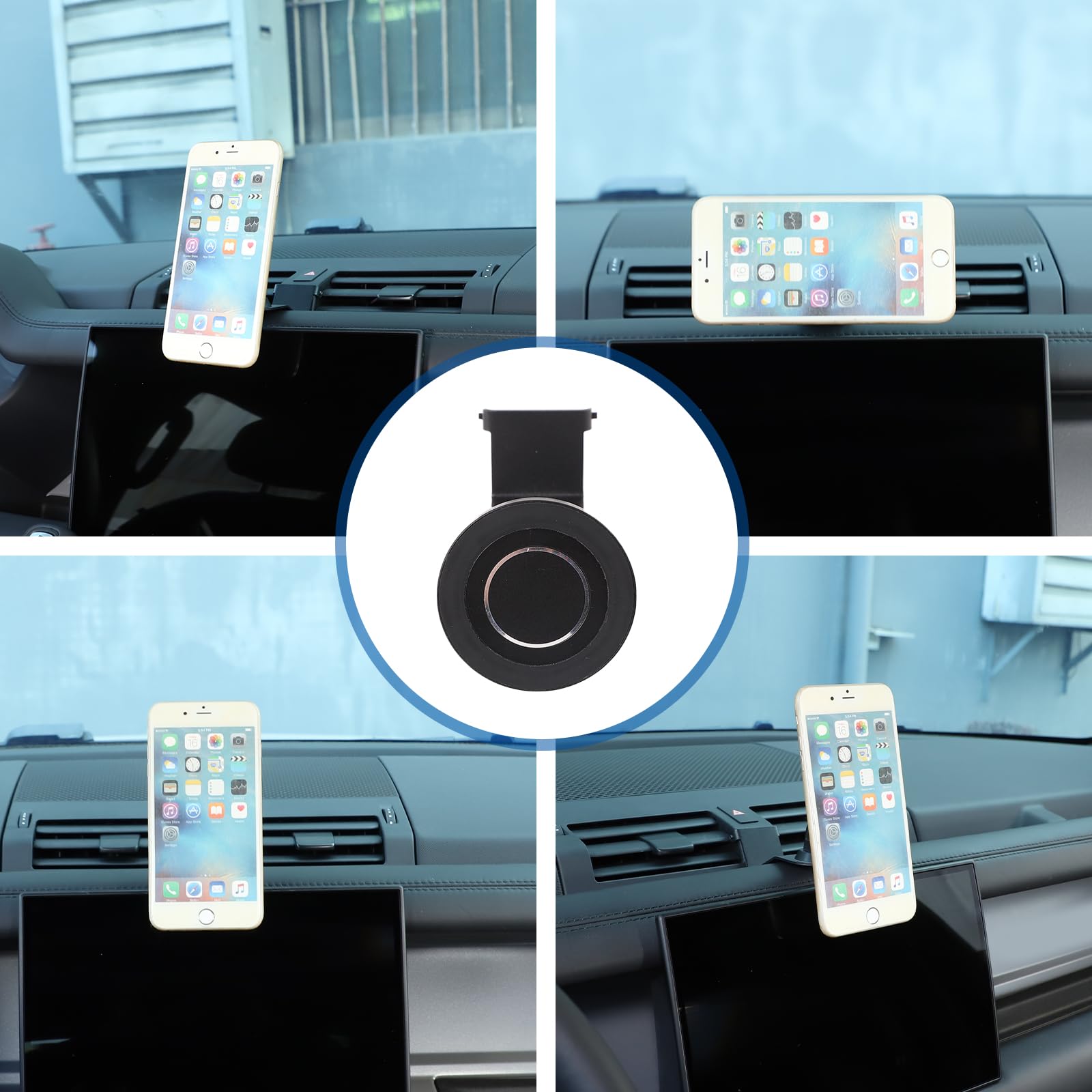 Supporto magnetico per telefono da auto, in acciaio al carbonio nero, supporto per bocchetta dell'aria, compatibile con LR Defender L663 90 110 130 2020-2023, supporto per telefono fisso per