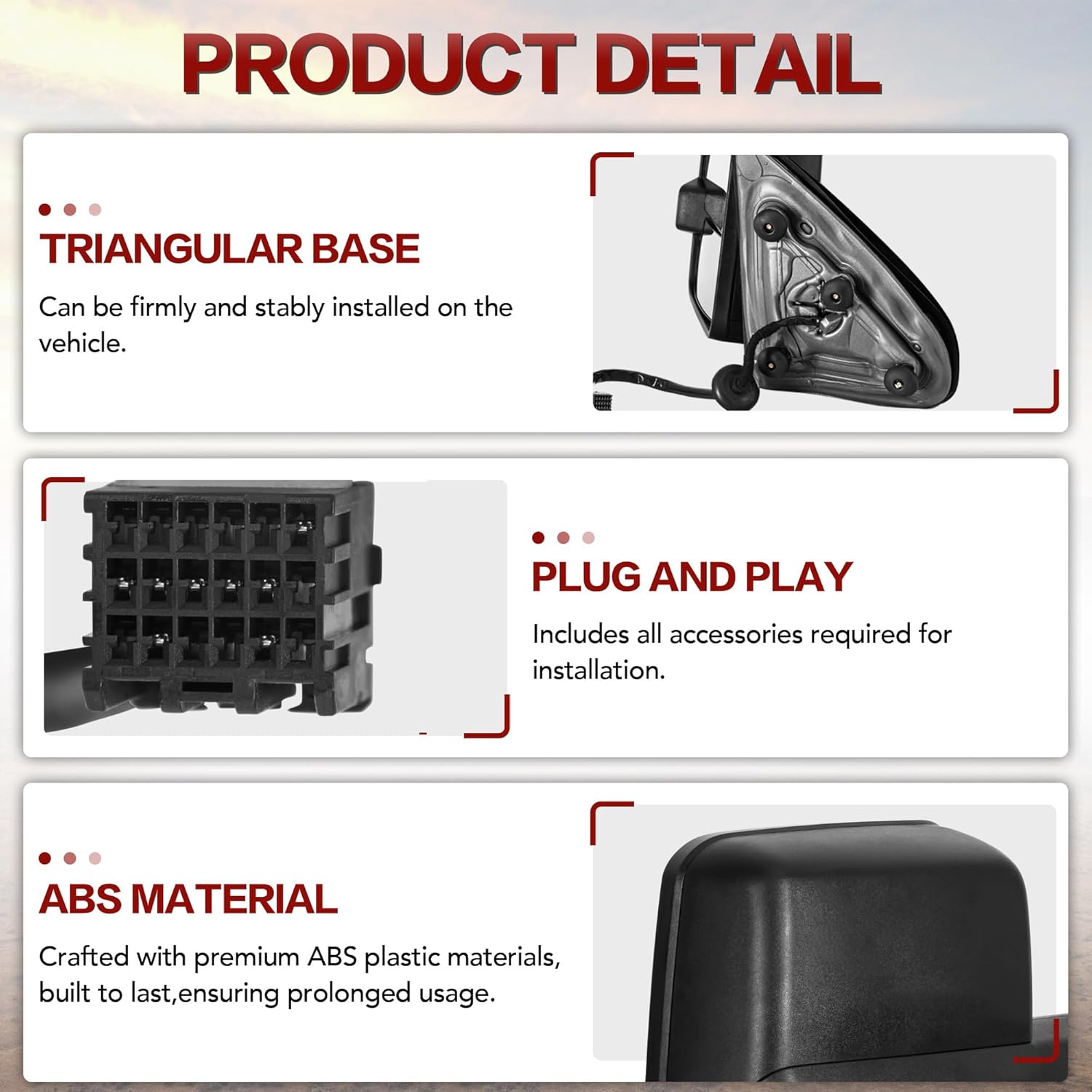 Power Heated Towing Mirrors LED Compatible for 2014-2019 Chevy Silverado GMC Sierra 1500 2500 HD 3500 HD Pair Set-Black Not for Diesel Truck