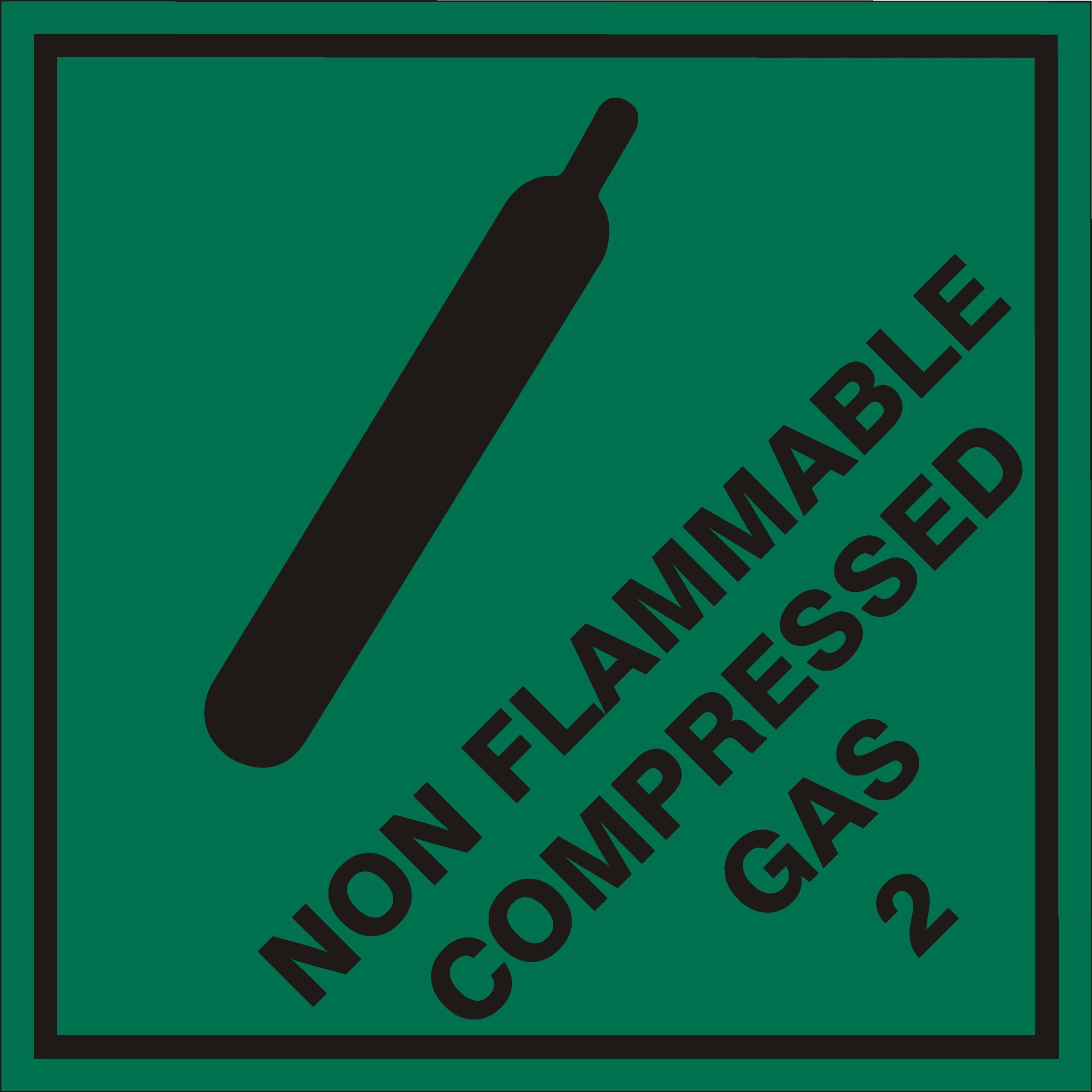 Intercoat 6 XNON FLAMMABLE COMPRESSED GAS VINYL STICKER 100X100MM