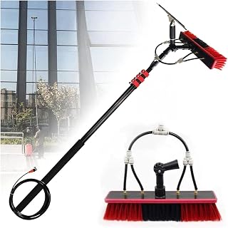 Water Fed Pole Kit,3.6-11m Window Cleaning Telescopic Pole extendable window cleaning kit,Window Cleaning Water Fed Poles Roof Cleaning Tools solar panel cleaning brush (24FT/7.2M)