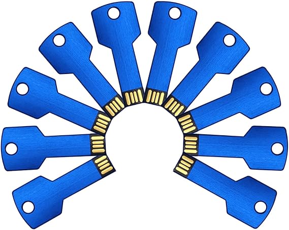 USB Flash Drive 32GB 50 Pack Key Shaped Flash Drive Memory Stick Blue