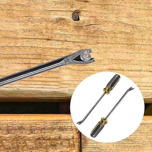 Miniatura 7 de Levantador de tachuelas, extractor de uñas de 0.118 pulgadas, con punta en U, herramienta de extracción de destornillador de uñas (2 unidades)