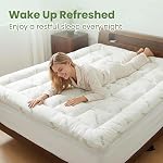 Mattress Topper Twin Size 3 Inches, Bamboo-Viscose Mattress Topper, Ultra Fluffy and Soft for Back Pain Relief, Naturally Cooling for Hot Sleepers, Green