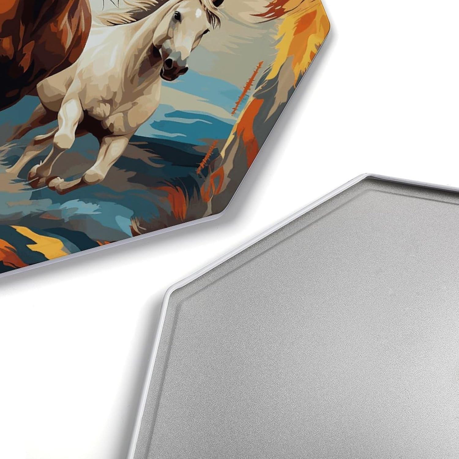 Ctagon Metal Sign for Home, Modern Display Plate for Kitchen, A Pattern with Horses As A Background Plates Accent Hanging Wall Decorations 3PCS for Living Room, Bedroom, Hallway, Hotel