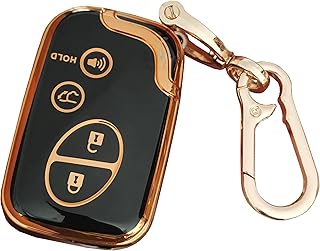 for Lexus Key Fob Cover Key Fob Shell with Keychain Fit for Lexus GX460 RX350 ES350 IS250 GX460 LX570 IS350 GS430 GS300 GS450h is-C is-F (for Lexus B, Black)