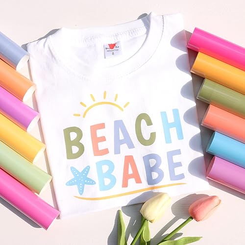 Miniatura 4 de Tintnut Hojas de vinilo que cambian de color  12 hojas de 12 x 10 Htv para planchar en vinilo UV luz solar sensible para camisetas compatibles con