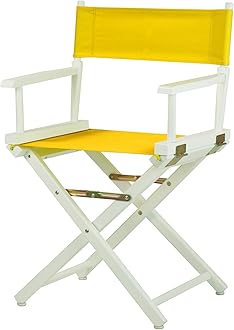 18" Director's Chair White Frame-Gold Canvas