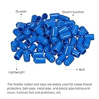 Vista 4 de MECCANIXITY 50 tapas de goma para extremos de 516 pulgadas, protector de rosca de vinilo redondo de PVC para tubería de tornillo, color azul