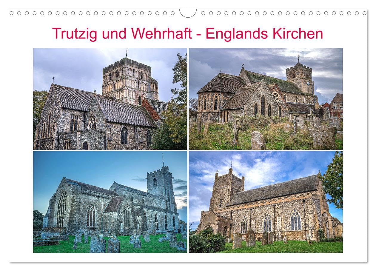 Defiant and fortified - England's churches UK-Version (Wall Calendar 2026 DIN A3 Landscape), CALVENDO 12 Month Wall Calendar