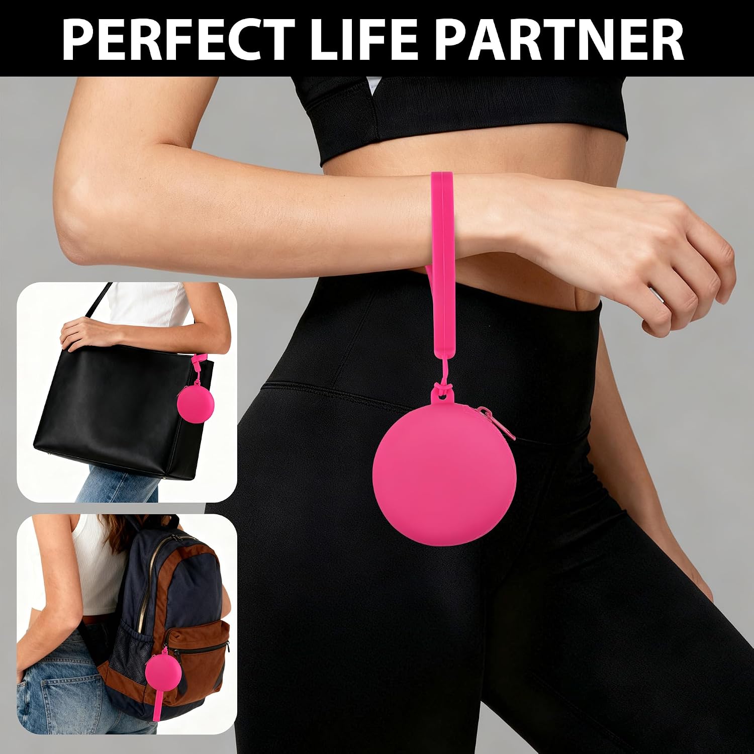 Coin Purse for Women – Silicone Small Coin Pouch with Zipper for Coins, Keys, Lipstick, and Earphones – Mini Cute Change Purse for Daily Life, Cars, Travel, Party