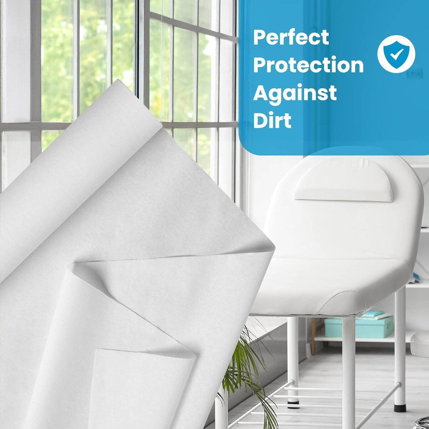 VivaEssentials Crepe Medical Exam Table Paper, 18" x 125', Pack of 12 Rolls Massage Table Paper, Papel de Camilla