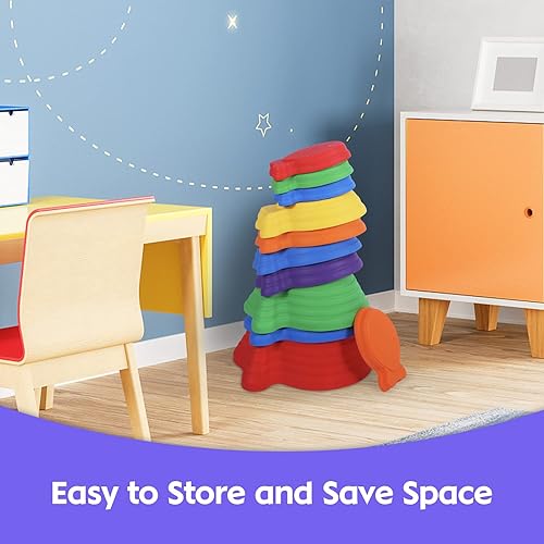 Miniatura 2 de Juego de 11 piedras antideslizantes para niños, bloques de equilibrio para interiores y exteriores, equipo de fitness para niños, promueve el