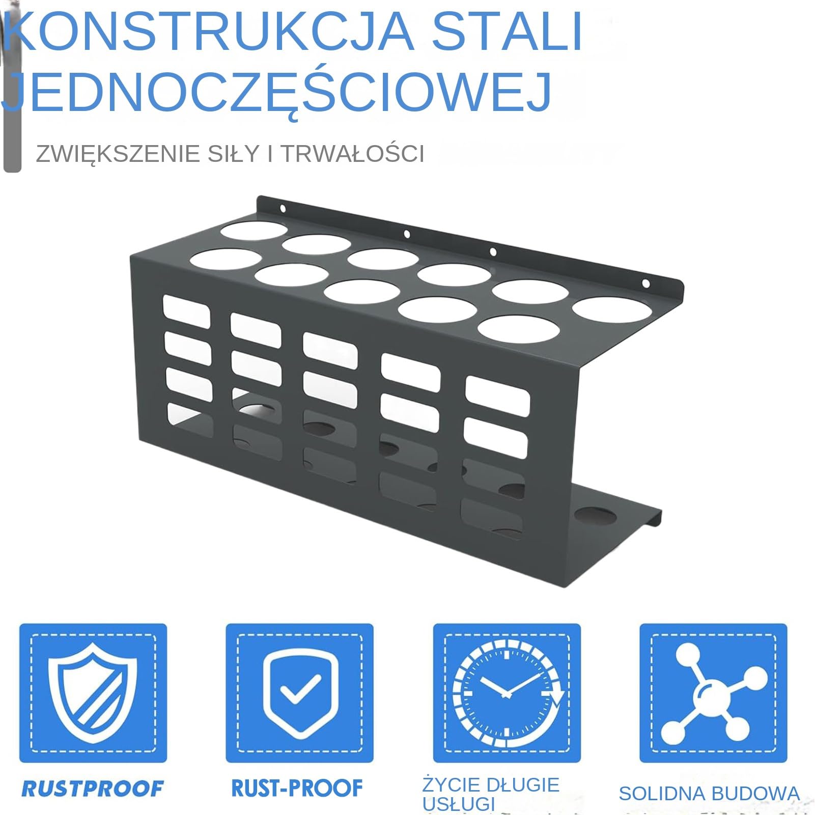 Przechowywanie Kartuszy Smarowniczych Organizer Ścienny Do Warsztatu | Kompaktowy Pojemnik na Kartusze z 11 Otworami do Użytku Przemysłowego Domowego i w Warsztacie