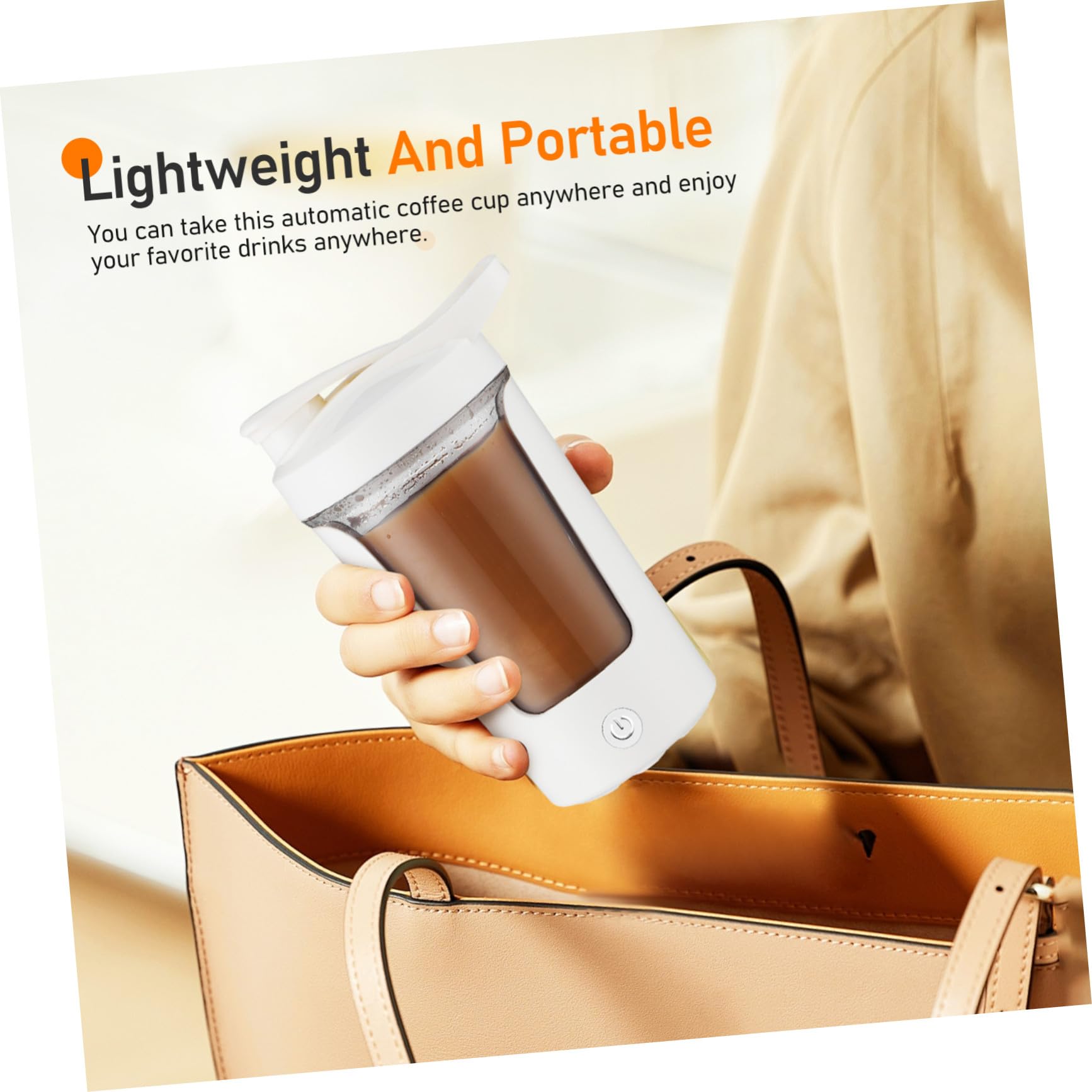 Bouteille Shaker Électrique Rechargeable PP et Abs Tasse à Café Automatique pour Protéines Mélangeur Portable à Agitation Homogène pour Boissons Protéinées et Soja