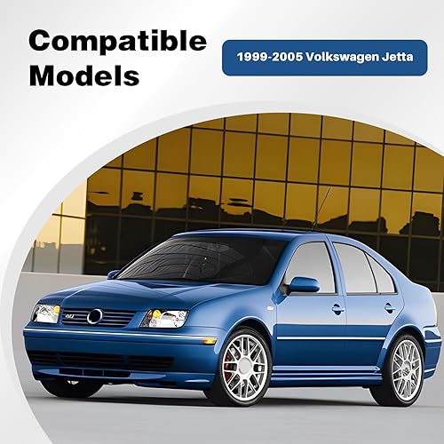 Vista 2 de CarPartsDepot Rejilla delantera compatible con Volkswagen Jetta (1999-2005 Jetta Black)