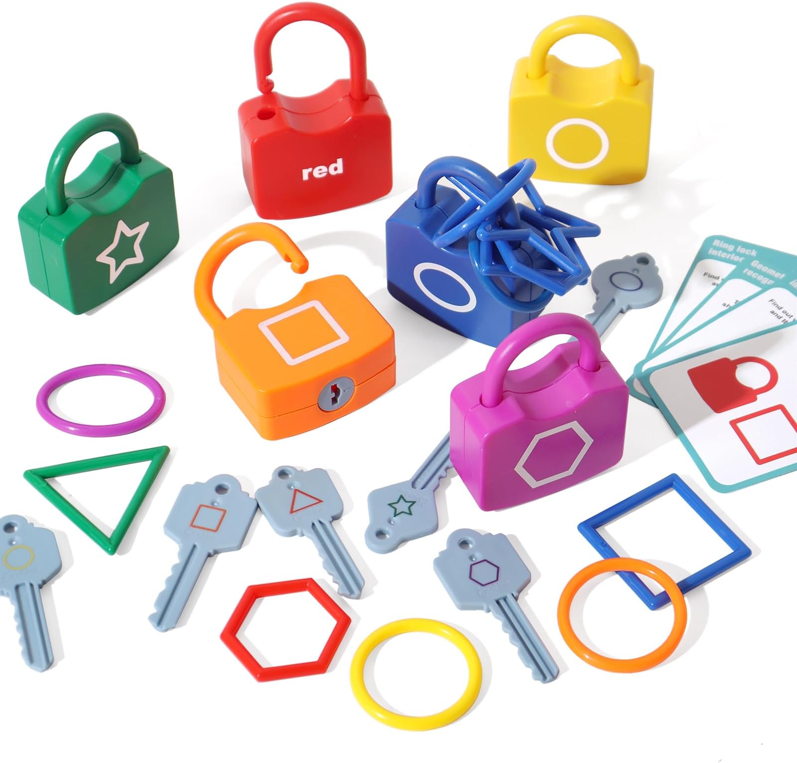 Montessori Learning Lock Toys, Color and Shape Classification Matching Games, Gifts for Boys and Girls Over 3 Years Old