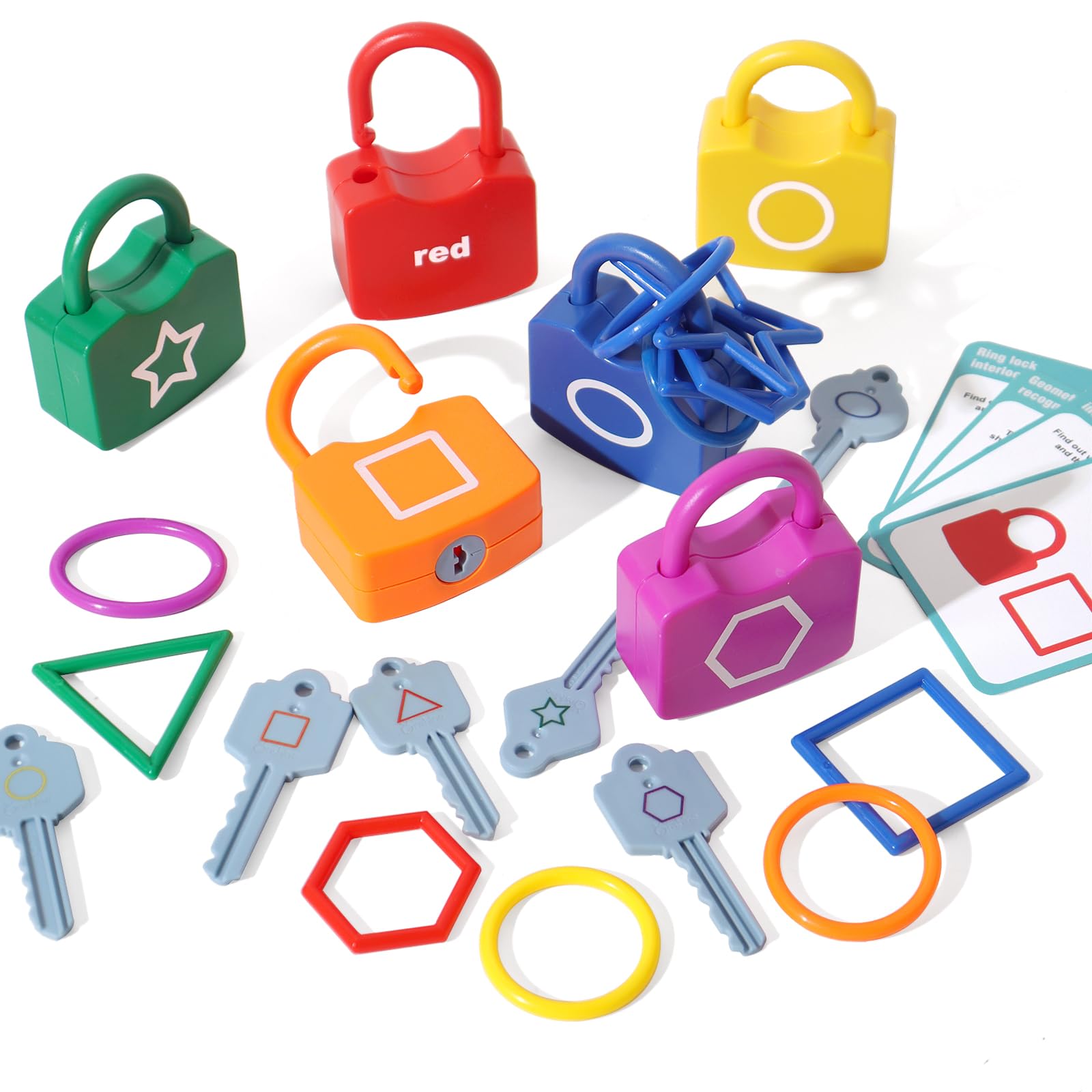 Montessori Learning Lock Toys, Color and Shape Classification Matching Games, Gifts for Boys and Girls Over 3 Years Old