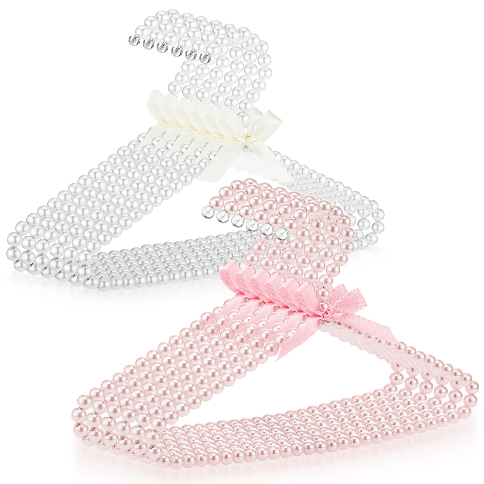 Cintres standard pour enfants bébés et animaux domestiques en perles blanches roses